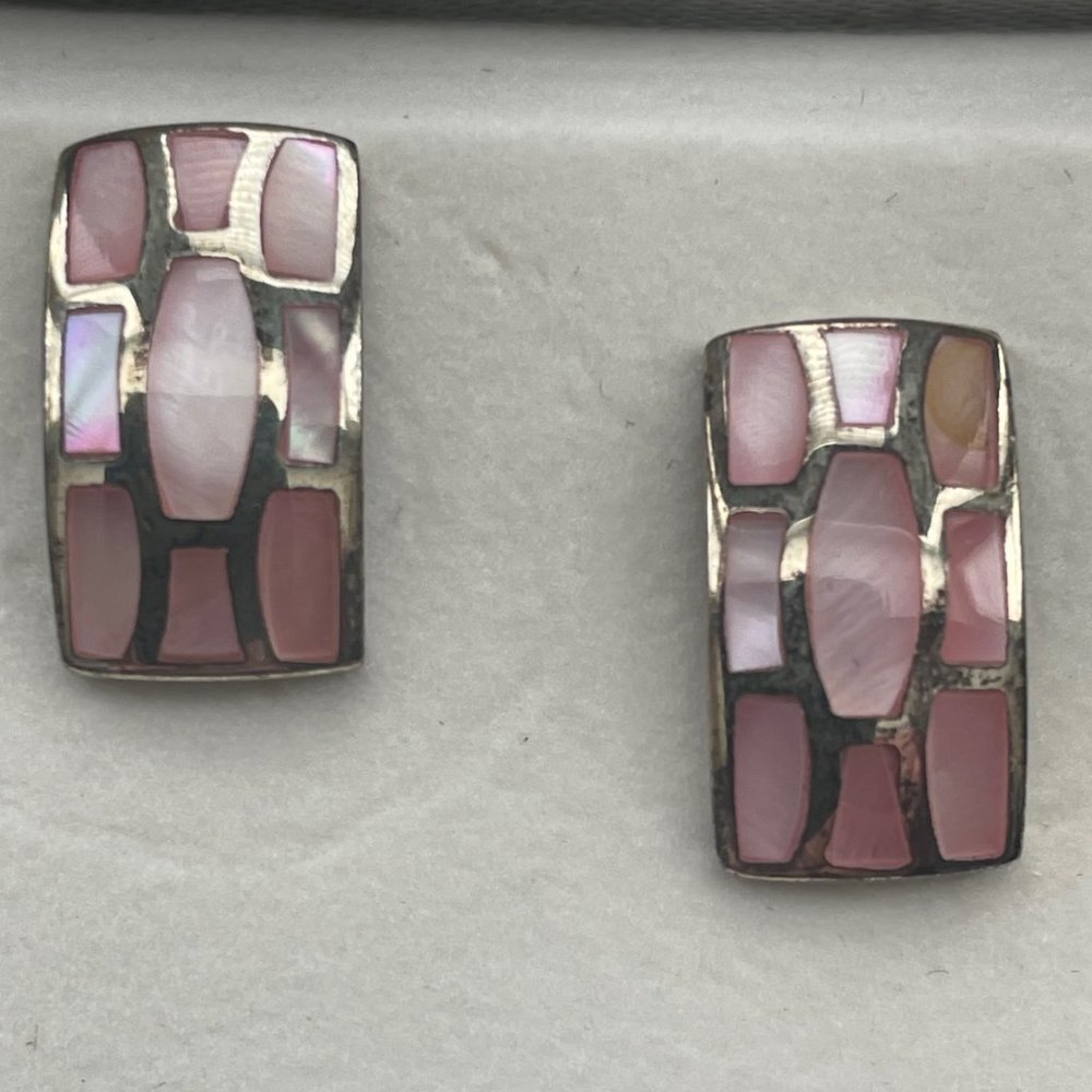 Elegant Pink Mosaic Earrings